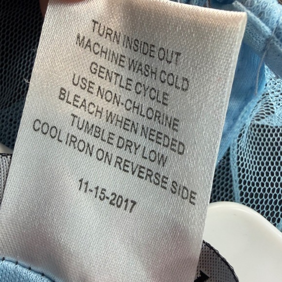 RMLA Lace Tulle Dress Kids Size 10 Light Blue Pearl Waist Princess Pastel Easter - Picture 7 of 7